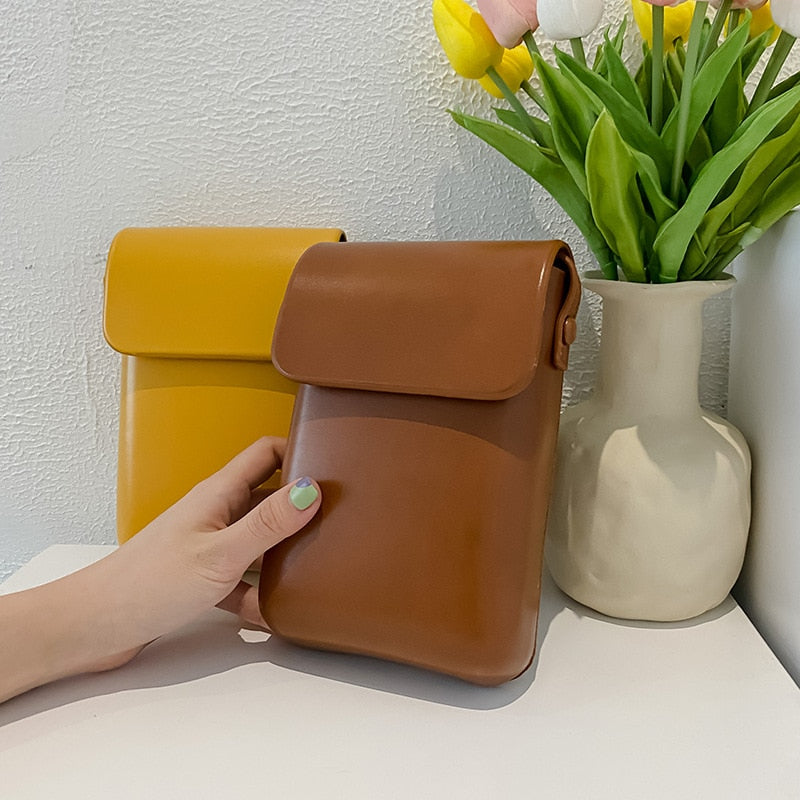 Bolsa Feminina Porta Celular Transversal em Couro