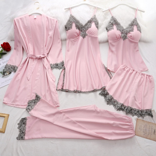 Conjunto SweetDream 5 Peças em Cetim de Seda